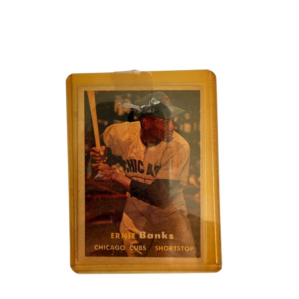 Topps 1957 Ernie Banks #55 Chicago Cubs MLB OS Multi Good Vintage Baseball Card - Picture 4 of 4